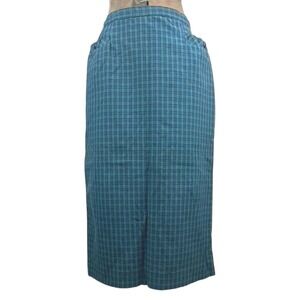 Vintage 60s Womens (S) Tartan Plaid Pencil Skirt Pockets GURIAN Midi‎ Rockabilly